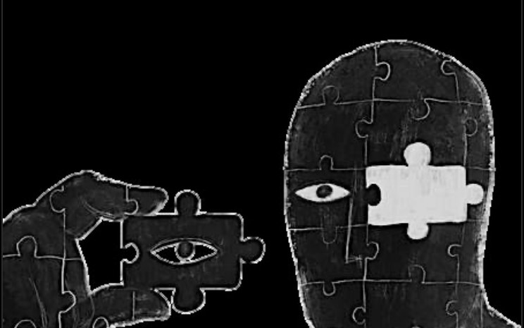 B.E.W.A.R.E key artwork: a figure made of puzzle pieces, one piece held up to the face