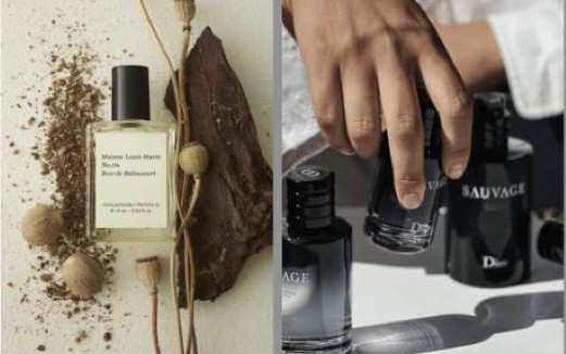 K2 Fragrances brand moodboard: perfume product photography